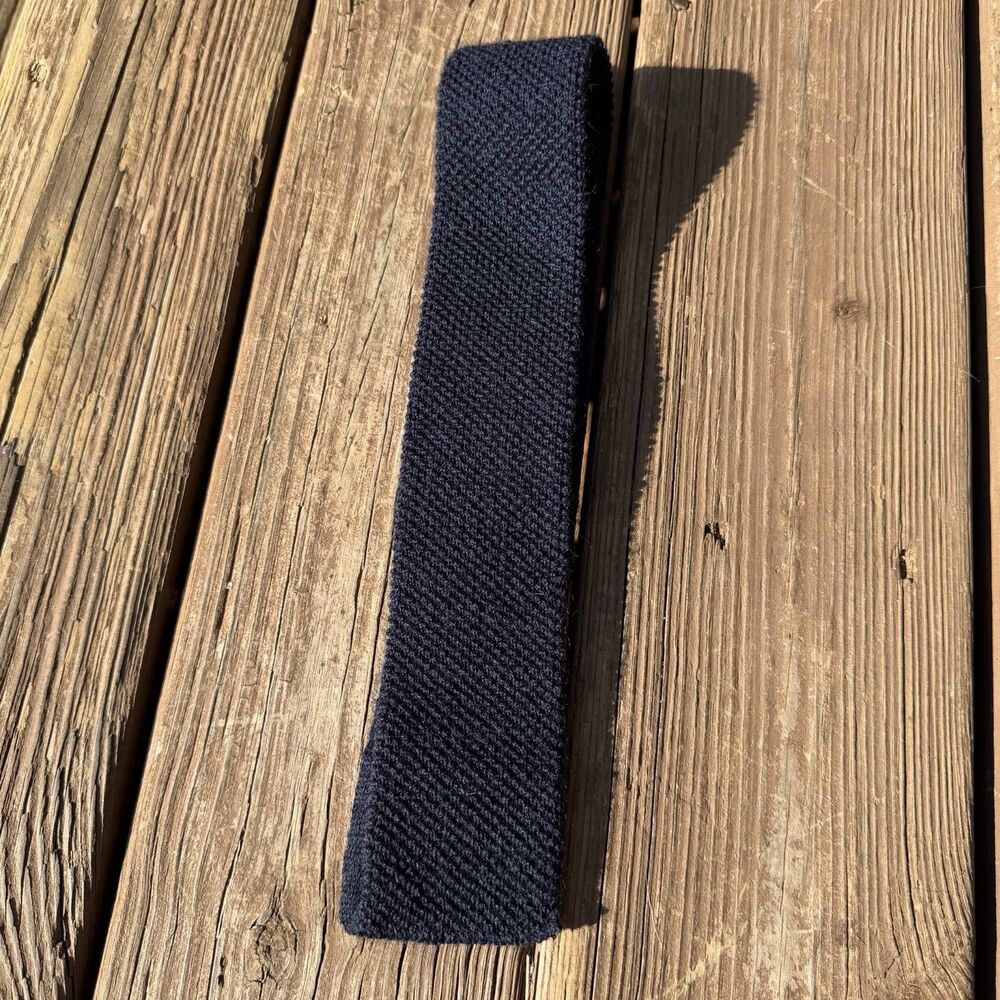 Roosternit’s by Rooster Navy Knit Tie Mens Vintage Skinny Necktie Textured